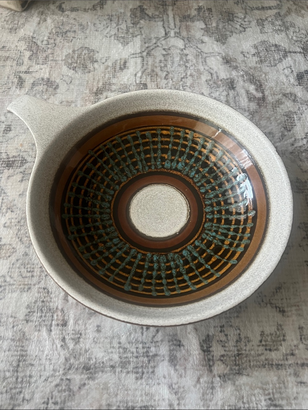 Vintage West Germany Pottery Handled Bowl 206- MC Modern Retro Ceramic Dish